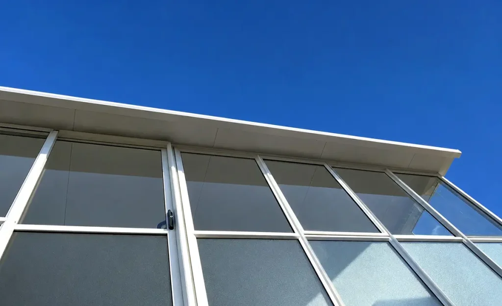 Newly-installed thermal panel roof on an existing conservatory